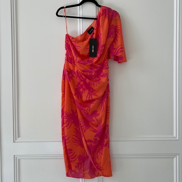 Do+Be Tropical-Print One-Shoulder Midi Dress Women's Size Large - Picture 5 of 8